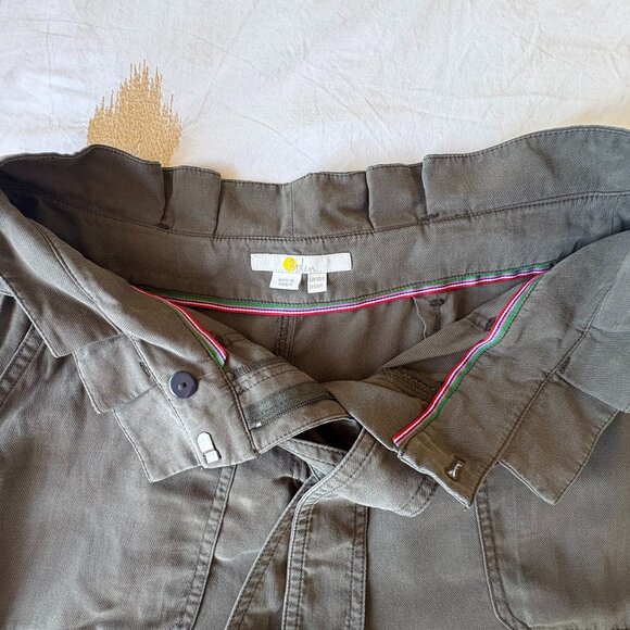 Boden Melina Paperbag Pants in Olive Green, Size 6R - Picture 7 of 7